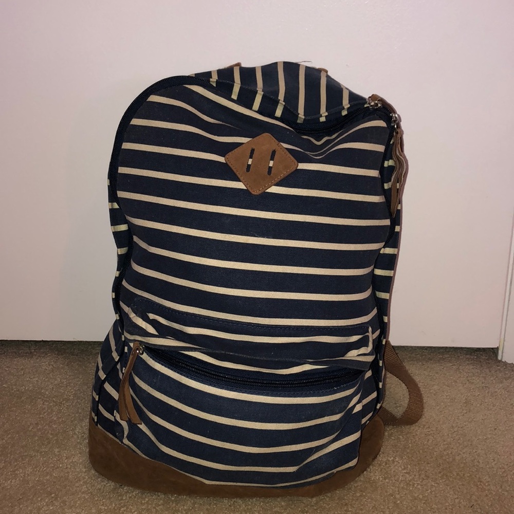 Target striped navy backpack